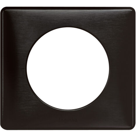 Legrand – Plaque de finition 1 poste – Céliane métal carbone – Fixation à clipser – Dimensions 90 x 82 mm – Pour appareillage électrique