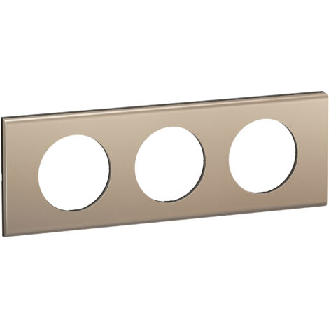 Legrand - Plaque de finition Céliane 3 postes - Nickel Satiné