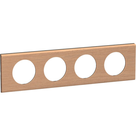 Legrand - Plaque de finition Céliane 4 postes - Chêne