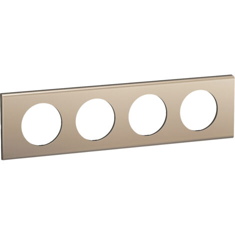 Legrand - Plaque de finition Céliane 4 postes - Nickel Satiné