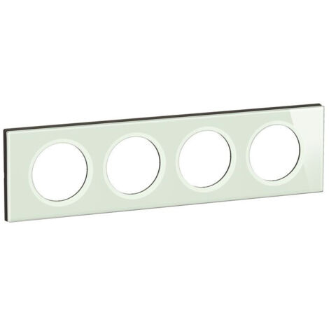 Legrand - Plaque de finition Céliane 4 postes - Verre Opale Blanc