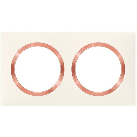 Legrand – Plaque double Dooxie – Plastique blanc rose – Finition mat – Rattrapage négatif et positif pour installation facile