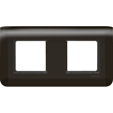 Legrand - Plaque Mosaic avec support pour 2 x 2 modules montage horizontal - Noir mat