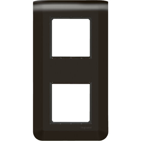 Legrand - Plaque Mosaic avec support pour 2 x 2 modules montage vertical - Noir mat