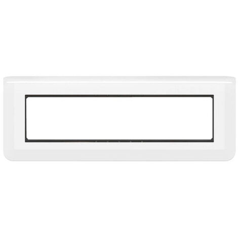Legrand – Plaque Mosaic avec support pour 8 modules horizontal blanc – Finition brillante – Installation facile avec vis – Pour encastrement Batibox