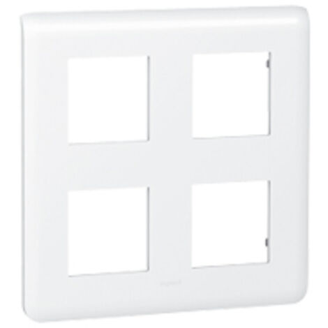 Legrand – Plaque Mosaic blanc 2x2 modules – Compatible support 080264 – Installation standard et compacte – Solution esthétique et fonctionnelle