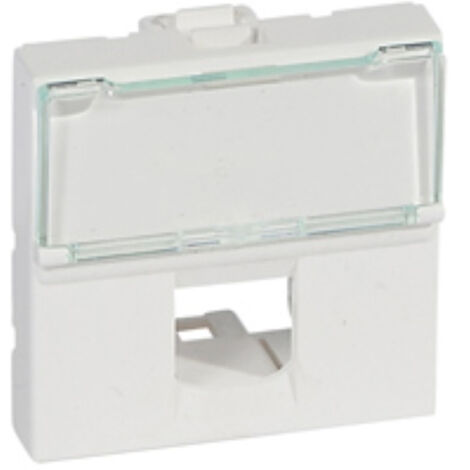 Legrand – Plastron Mosaic 2 modules blanc RAL9003 – Porte-repère transparent – Installation encastrée ou saillie – 78604