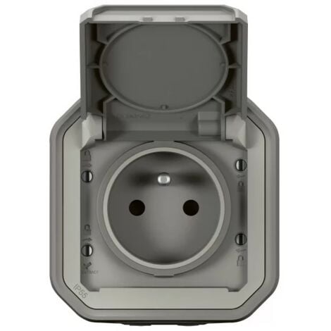 Legrand Plexo 069731L 2P+T waterproof 16A socket outlet - Complete - Surface-mounted - Grey