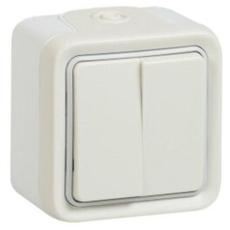 Les interrupteurs saillie double blanc