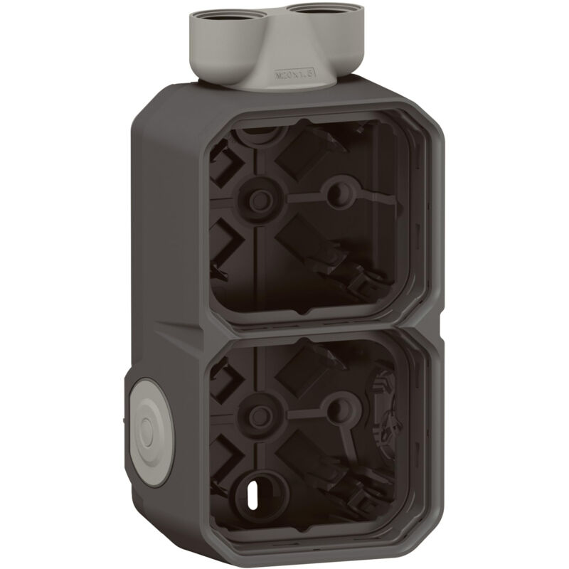 Plexo new 069610L boîtier de montage en saillie pour pièces humides, 2 membranes, 2 entrées de câble iso 20, installati - Legrand