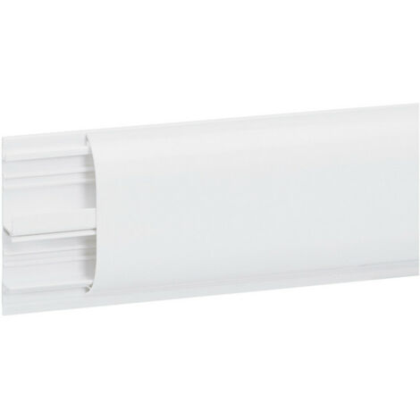Legrand – Plinthe DLPlus 80mm x 20mm – 2 compartiments pour courant fort et faible – Longueur 2m – PVC blanc pour montage en saillie