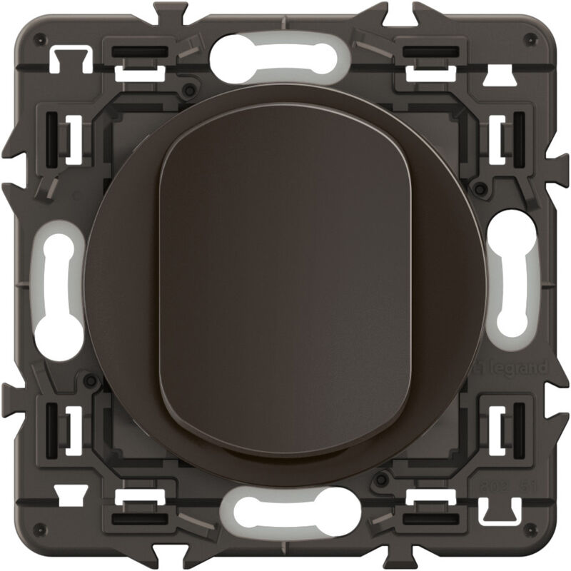 Legrand - Poussoir Céliane - Noir + support, à équiper d'une plaque