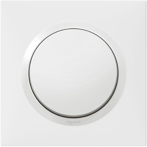 Legrand - Poussoir dooxie 6A 250V livré avec plaque carrée blanche