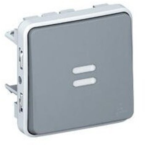 Legrand - Poussoir lumineux à bascule Plexo - Gris