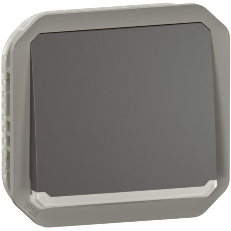 Legrand - Poussoir NO lumineux Plexo composable - Anthracite