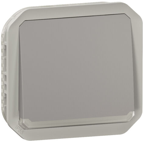 Legrand - Poussoir NO lumineux Plexo composable - Gris