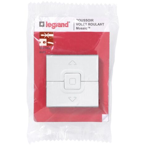 Legrand - Poussoir pour commande centralisée volets roulants Mosaic 2 modules - Blanc