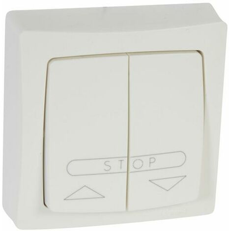 Legrand – Poussoir pour volets roulants – Appareillage saillie complet blanc – Résistance à l'humidité IP2X – Installation simple en saillie