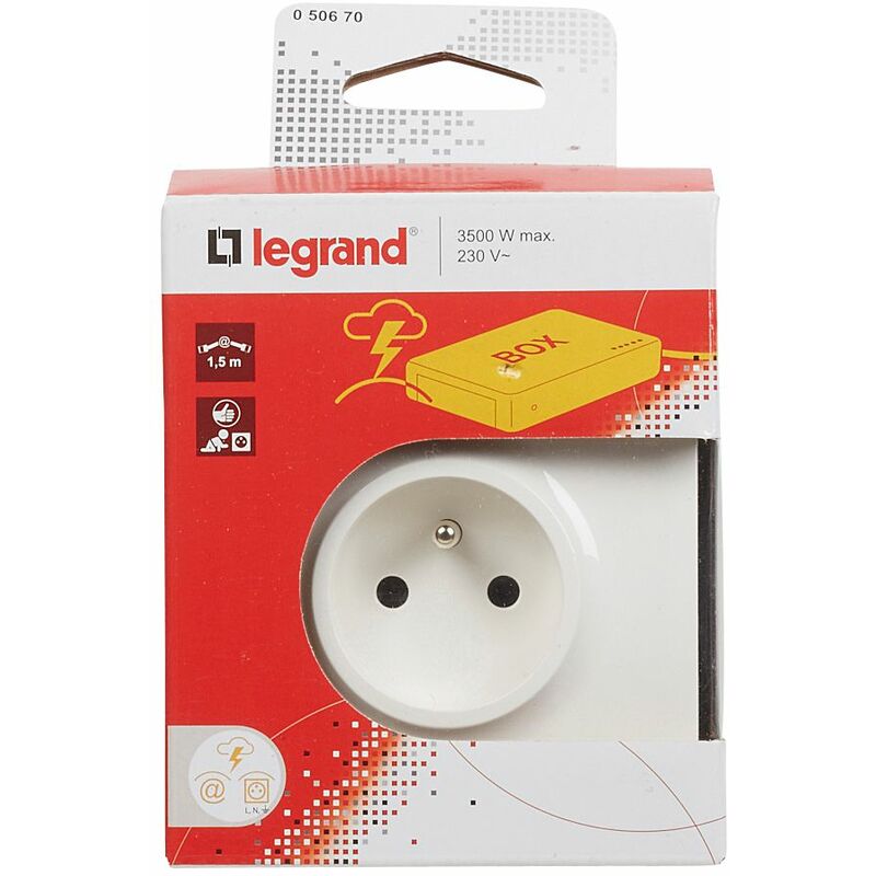 Legrand - Prise protégée 2P+T + 2 prises RJ45 avec