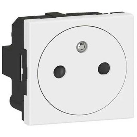 Legrand – Prise de courant 2P+T blanche affleurante – Installation rapide sans outil – Compatible installations électriques européennes – 278111L