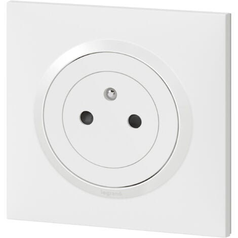 Legrand - Prise de courant 2P+T Surface dooxie 16A livrée avec plaque carrée blanche