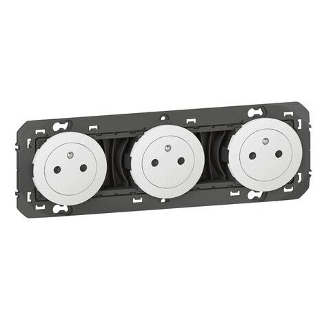Legrand – Prise de courant 3x2P+T 600333 – Intensité 16A – Tension 250V – IP20 – Montage encastré ou saillie – Finition blanche élégante