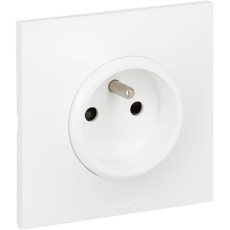 Legrand – Prise de courant avec terre Neptune – Installation encastrée – 16A – Connexion rapide par bornes automatiques – Éclips de protection