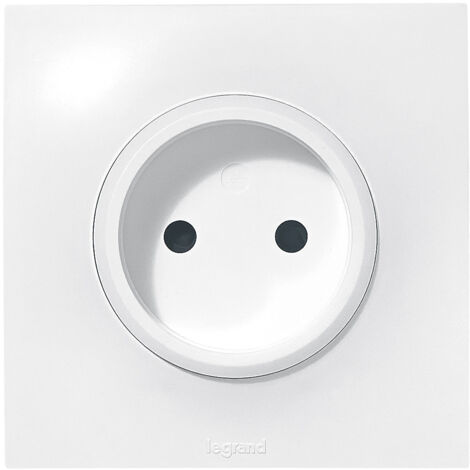 Legrand – Prise de courant sans terre 16A – Pose encastrée – Raccordement par borne automatique – Compatible avec appareils standards