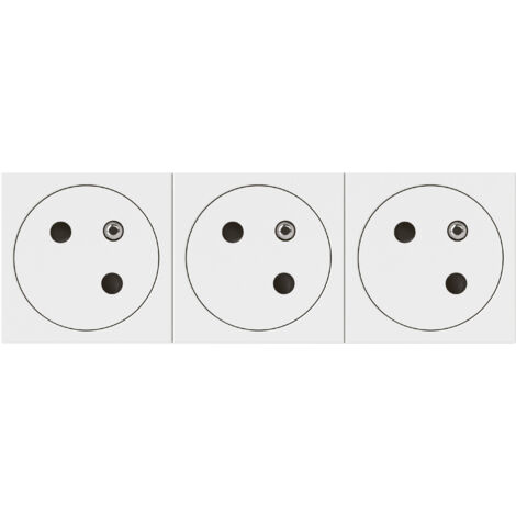 Legrand – Prise de courant triple avec terre Mosaic – Installation en surface – 16A 250V – Bornes automatiques à levier – Compatible avec accessoires Mosaic