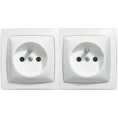 Legrand – Prise double 2x2P+T précâblée saillie 16A – IP 2X – Câblage facile pour rénovations – Finition blanche RAL 9010