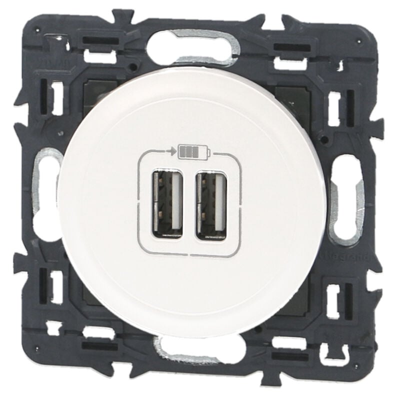 Legrand - Prise chargeur usb double blanc Céliane™
