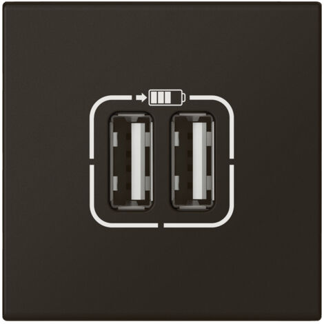 Legrand - Prise double USB Type-A Mosaic 3A 2 modules - Noir mat