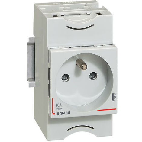 Legrand – Prise modulaire 10A-16A 250V – 2P+T à éclips – Installation rail DIN – Compatible tous tableaux électriques – Fabrication France