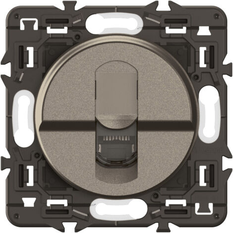 Legrand - Prise RJ45 Céliane Catégorie 6 FTP - Enjoliveur Titanium et support
