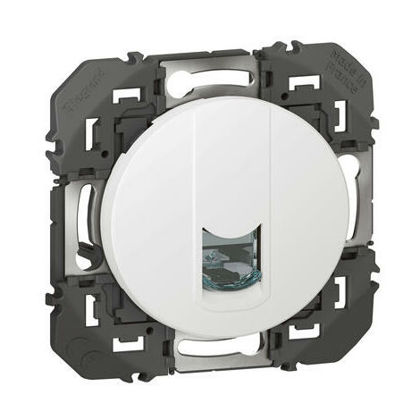 Legrand – Prise RJ45 complète 600376 – Blindée catégorie 6 FTP – Finition blanche – Coque de protection chantier à charnières