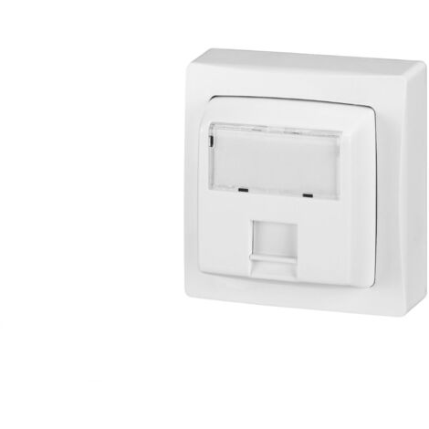 Legrand – Prise RJ45 complète FTP saillie blanche – Mécanisme IP2X – Arrivée de câble multidirectionnelle – 86047