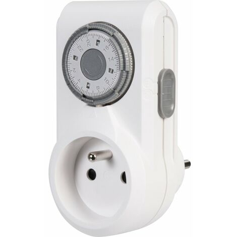 Legrand – Programmateur journalier 3680W – Prise programmable 2P+T – Commutateur marche forcée – Éclipse de protection enfants