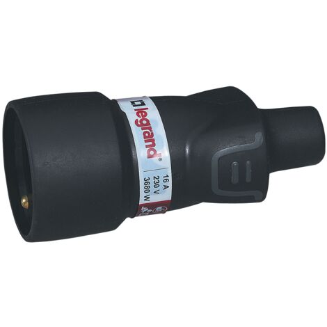 Legrand – Prolongateur borne à vis 2P+T 16A 230V IP44 IK08 – Caoutchouc résistant pour usage extérieur – Installation simple avec serre-câble
