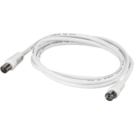 Legrand - Rallonge télévision 1 fiche femelle et 1 fiche mâle Ø9,52mm - Longueur 2m - Blanc