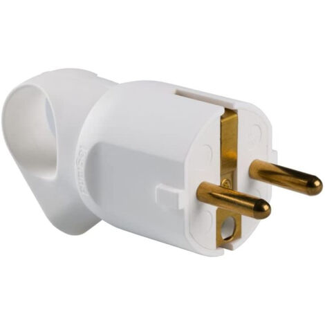 LEGRAND Schutzkontakt-Stecker Knickschutz mit Ausziehhilfe weiß Stecker & Kupplungen