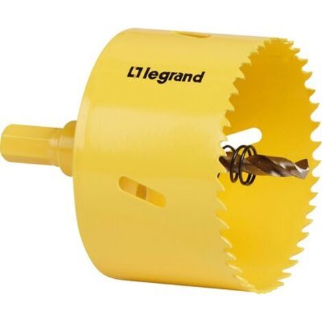 Legrand – Scie cloche 80 mm – Perçage max 30 mm – Pour bois dur et béton armé – Endurance >500 perçages – Forêt de centrage inclus