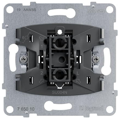 LEGRAND, SEANO 764526 INSERT D'INTERRUPTEUR VA-ET-VIENT AVEC PINCE N, BORNES ENFICHABLES, FONCTION D'ÉCLAIRAGE LED (NUMÉRO D'ART