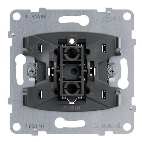 LEGRAND, SEANO 764526 INSERT D'INTERRUPTEUR VA-ET-VIENT AVEC PINCE N, BORNES ENFICHABLES, FONCTION D'ÉCLAIRAGE LED (NUMÉRO D'ART
