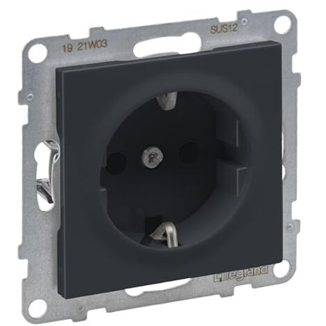 LEGRAND, SEANO 765420 PRISE DE COURANT AVEC PROTECTION DE CONTACT ACCRUE - BORNES ENFICHABLES - 16 A - 250 V - COULEUR : ANTHRAC
