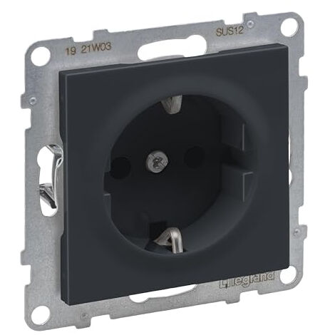 LEGRAND, SEANO 765420 PRISE DE COURANT AVEC PROTECTION DE CONTACT ACCRUE - BORNES ENFICHABLES - 16 A - 250 V - COULEUR : ANTHRAC