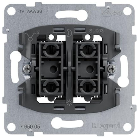 LEGRAND, SEANO INTERRUPTEUR SÉRIE, BORNES ENFICHABLES, 2 FONCTIONS D'ÉCLAIRAGE LED (NUMÉRO D'ARTICLE : 764526), 2 FONCTIONS DE C