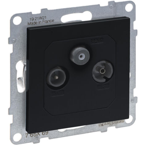 LEGRAND, SEANO PRISE DE TERMINAISON TV-R-SAT, HD-TV, ATTÉNUATION DE CONNEXION : 10 DB, COULEUR : ANTHRACITE LAQUÉ, 765469