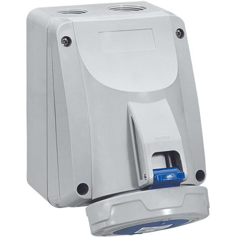 Legrand – Socle saillie P17 3P+T 32A 200/250V IP67 – Prise étanche pour chantiers – Résistant aux agents chimiques – Montage en surface