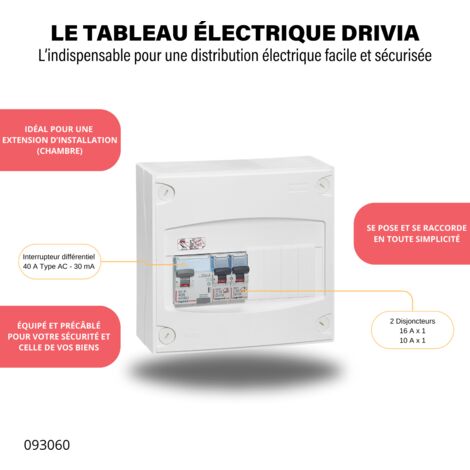 LEGRAND Tableau électrique équipé et précâblé LEGRAND 1 rangée 9 modules