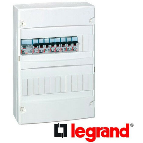 Legrand – Tableau équipé 2 rangées 13 modules – Interrupteur différentiel 40A 30mA – 2 disjoncteurs 10A – 2 disjoncteurs 16A – 3 disjoncteurs 20A – 1 disjoncteur 32A